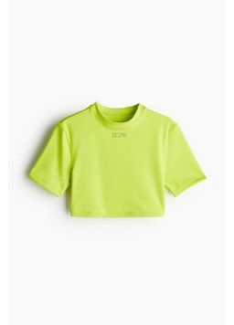Топ спортивний H&M 271216601 S Неоновий жовтий