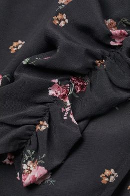 Платье H&M 271032327 36 Темно-серый/Цветочки