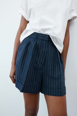 Шорти лляні H&M 271237767 S Темно-сині