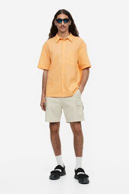 Сорочка льняна H&M 271036745 M Помаранчевий