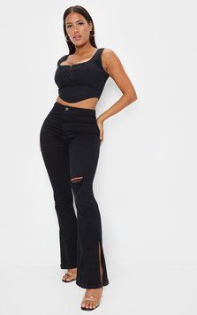 Джинси PrettyLittleThing CML1144 44 Чорний