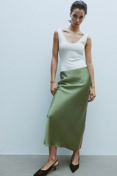 Юбка H&M 271225202 M Темно-зеленый