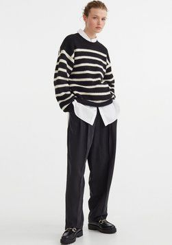 Джемпер оверсайз H&M 271082853_strippedblack XS Чорний/білий