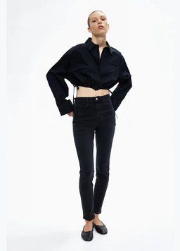 Джинси H&M 271222680 XL Чорний