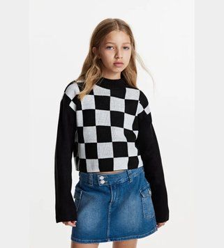 Джемпер H&M 271178191_black 146 Чорний/білий