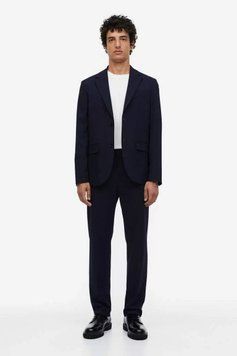 Брюки H&M 270929428 60 Темно-синій