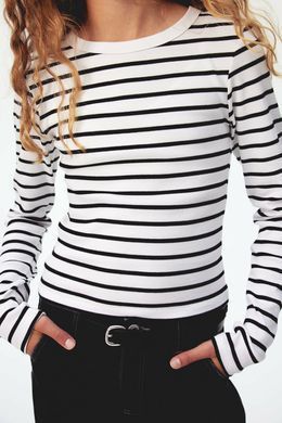 Лонгслів H&M 271241315 170 Білий/Чорний