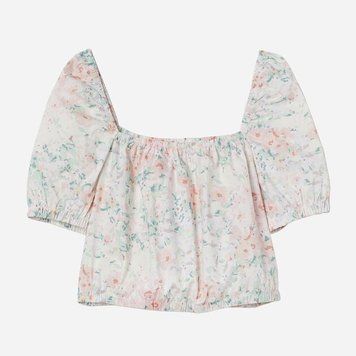 Топ H&M 270850244 XXL Блідо-рожевий/Квіти
