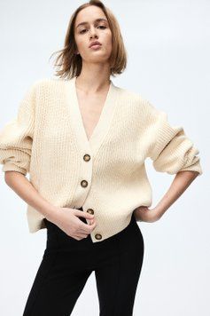 Кардиган H&M 271174753_lightbeige XS Світло-бежевий