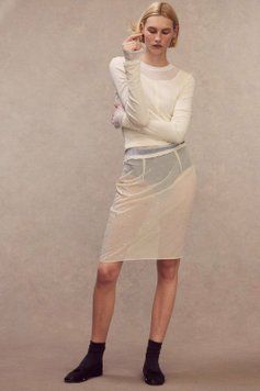 Юбка прозрачная H&M 271233545 32 Молочный
