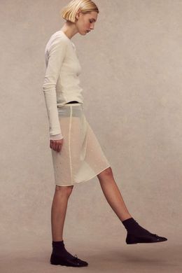 Юбка прозрачная H&M 271233545 32 Молочный