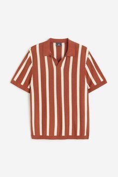Поло H&M 271136919 S Коричневий/Кремовий