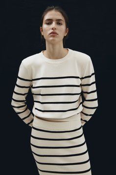 Джемпер H&M 271212723 M Кремовий/Чорний