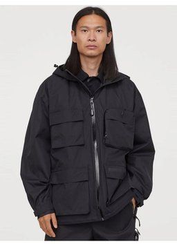 Куртка вітрівка водонепроникна H&M 270908356 M Чорний