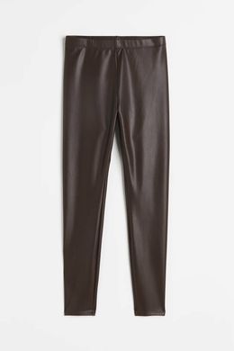Легинсы утепленные из искуственной кожи H&M 270992042_brown XL Коричневый