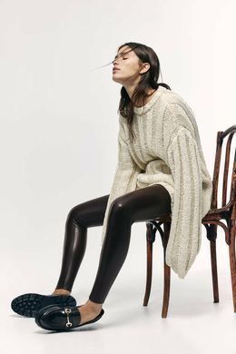 Легинсы утепленные из искуственной кожи H&M 270992042_brown XL Коричневый