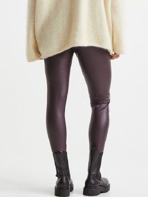 Легинсы утепленные из искуственной кожи H&M 270992042_brown XL Коричневый