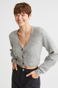 Кардиган H&M 271088673 XS Сірий