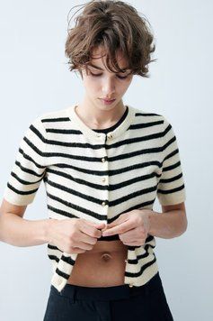 Кардиган H&M 271247671 M Белый/Черный
