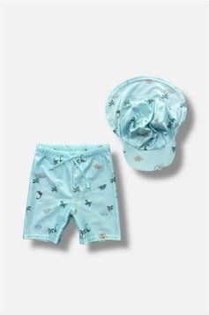 Набор пляжный (кепка, Шорты) H&M 271139368 98 Светло-Голубой