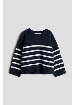 Светр H&M 271248982 110 Темно-синій/Білий