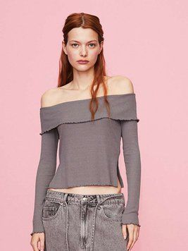 Топ H&M 271202933 M Сірий