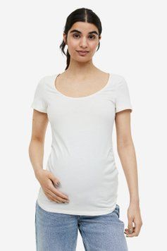 Футболка для беременных H&M 271205581 M Кремовый