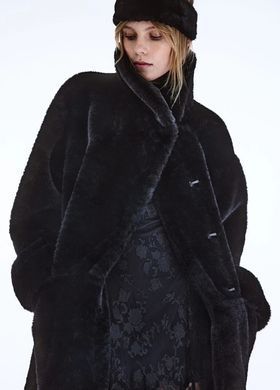 Шуба H&M 271252181 S Чорний