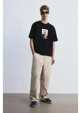 Футболка оверсайз H&M 271238203_LA S Чорний/Малюнок