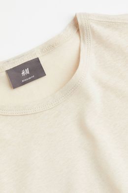 Футболка H&M 271043199_beige XS Бежевий