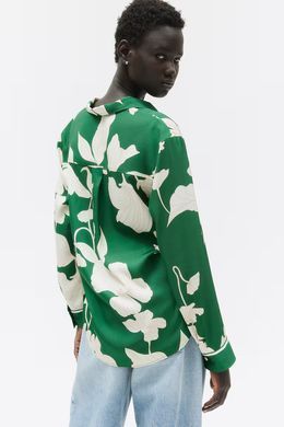 Блуза H&M 271239255 XXL Зелений/Кремовий