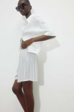 Шорти H&M 271229304 L Білий/синій