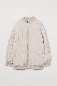 Бомбер оверсайз H&M 271017129_lightbeige S Світло-Бежевий