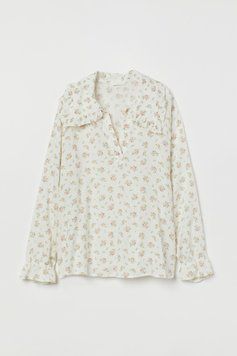 Блуза для вагітних H&M 271022431 M Білий/Квіти