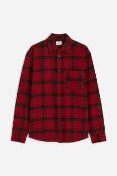 Сорочка H&M 271196862 S Червоний/чорний