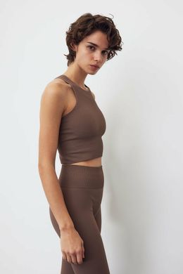 Топ спортивний H&M 271143646 M Темно-Коричневий