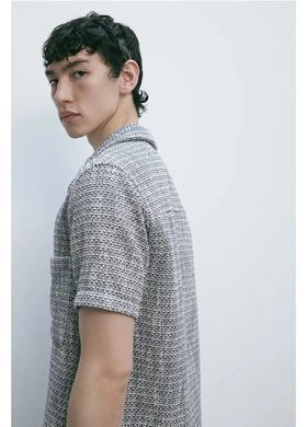 Футболка поло H&M 271257444 S Синій/Білий