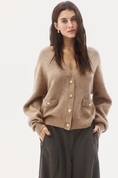 Кардиган H&M 271254963 M Коричневый