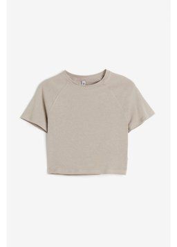 Футболка H&M 271201712_ darkbeige XS Темно-бежевий