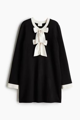Платье H&M 271251922 XS Черный/Кремовый