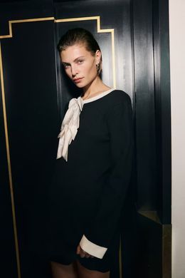 Платье H&M 271251922 XS Черный/Кремовый