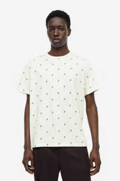 Футболка H&M 271064816 XL Білий/Пальми