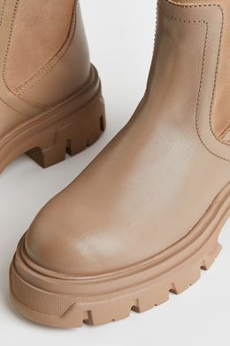 Ботинки челси кожанные H&M 271092019 38 Темно-Бежевый