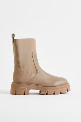 Ботинки челси кожанные H&M 271092019 38 Темно-Бежевый