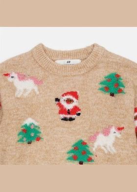 Світер H&M 271117385 134 Бежевий/Новий рік