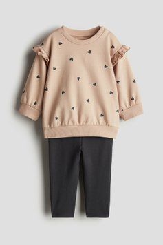 Костюм (кофта, Лосины) H&M 271170051 56 Коричневый/Темно-Серый