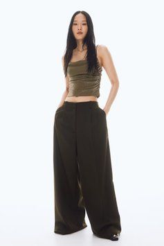 Топ H&M 271248581 XS Хакі/Срібло