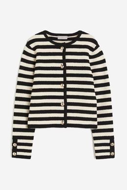 Кардиган H&M 271191819 S Кремовий/Чорний