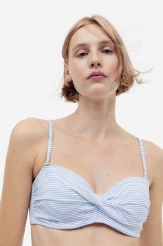 Ліф купальний H&M 270963684_whiteblue 95C Блакитний/Білий