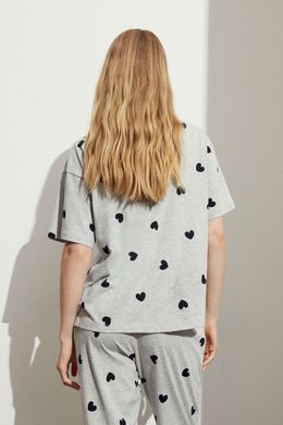 Футболка пижамная H&M 270970593_greyheart XS Серый
